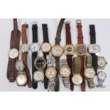 Collection of various vintage Gentlemen's wristwatches Timex, Ingersoll and others.