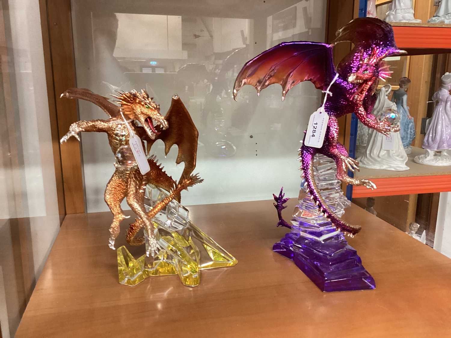 Two Franklin Mint limited edition Dragon sculptures designed by Michael Whelan