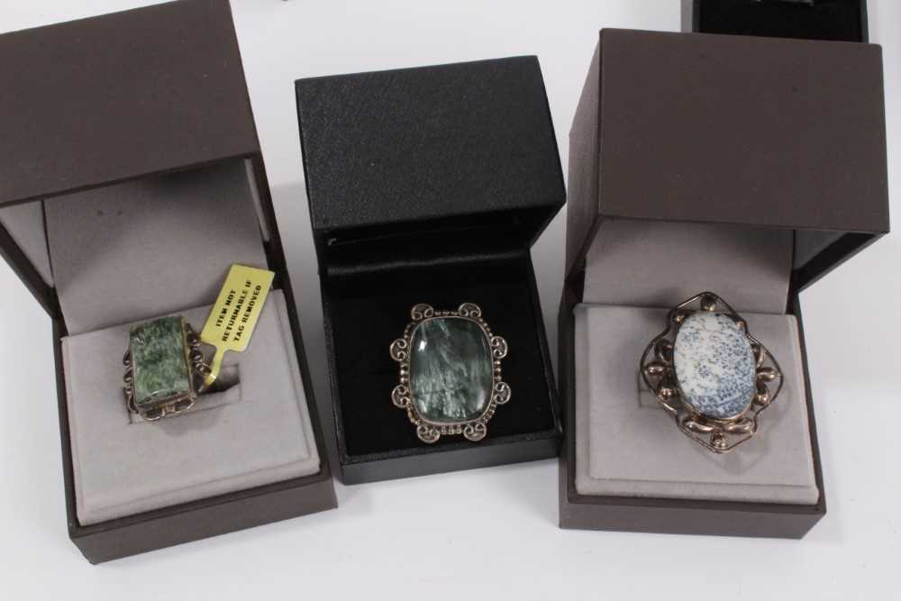 Group of silver semi precious stone rings, all boxed (22 in total) - Image 5 of 9