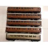Railway OO gauge unboxed coaches including LNER, SR & BR plus rolling stock (qty)