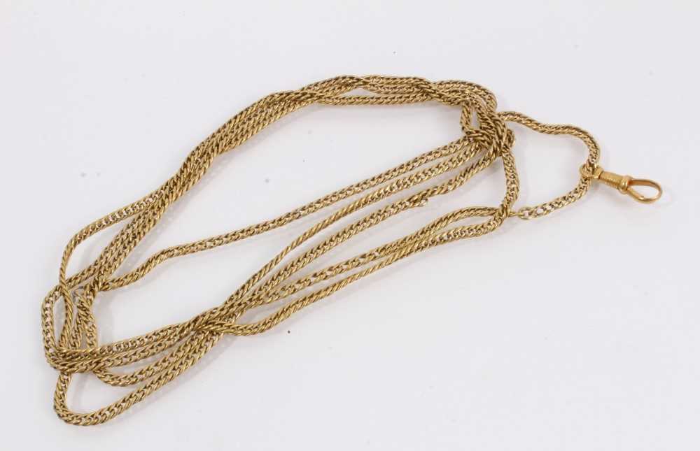 Yellow metal long guard chain