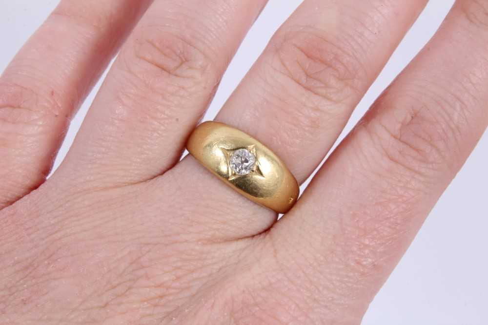 Victorian 18ct gold diamond single stone gypsy ring - Image 3 of 3