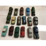 Selection of unboxed vintage Dinky cars, Solido plus other unboxed and OO gauge vehicles (qty)