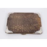 Snake skin wallet with silver mounts (London 1903) 14cm x 10.5cm