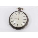 Silver pair cased pocket watch (London 1842) with movement signed Thomas Maston London, no. 10911