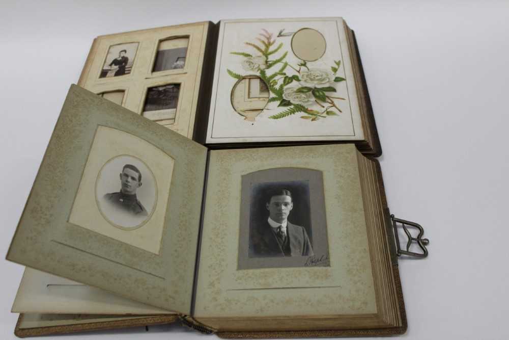 Early Photography - Two leather albums, one with illustrated pages, containing Victorian Cabinet car - Image 3 of 5