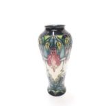 Moorcroft pottery vase decorated in the Dream of a Dove pattern by Rachel Bishop, painted by Steven