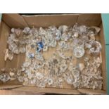 Large selection of unboxed Swarovski crystal including Lion, Bull, Dogs, Cats, Hedgehogs, Owls, and