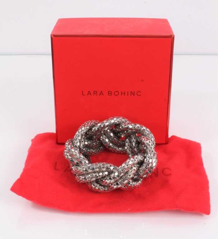 Lara Bohinc platinum plated large plait bracelet, in dust bag and box