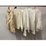 1970s Annacat cream ruffled blouse plus a group of 1960s/70s lace and other blouses.