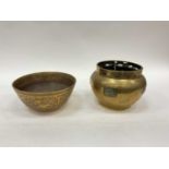Two Chinese bronzed polished bowls