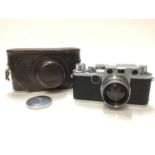 Leica IIf (1956) rangefinder camera, in original leather case with lens cap