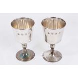 Pair of 1970s small silver goblets