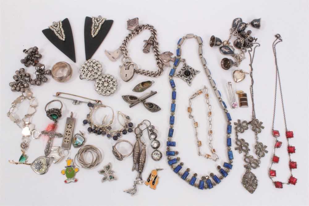 Antique and later silver jewellery etc