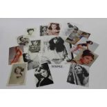 Collection of 1950s-80s female film star ephemera including black & white and coloured photographs