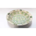 A large studio pottery fruit bowl by the artist Maureen Minchin (Waveney Valley, England/Scotland).