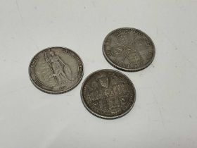 G.B. - Mixed silver Florins to include Victoria 'Godless' 1849 GVF, JH 1887 and Edward VIII 1904 GF