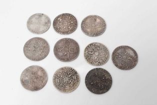 G.B. - Mixed silver Six Pences to include William III 1696 AF, Anne 1711 x 2 GF-VF, George I SSC 172