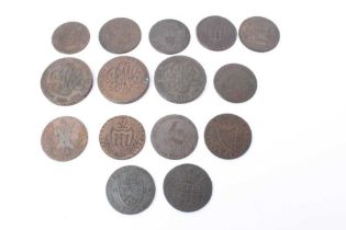 G.B. - Mixed Ireland, Scotland and Wales 18th century copper tokens (N.B. Mixed denominations and gr