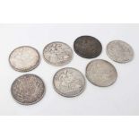 G.B. - Mixed silver Victorian Crowns to include YH 1845, 1847, JH 1887 x 2, 1888, OH 1893 & 1897 (N.
