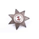 Victorian silver and enamel Masonic Knight's Templar Preceptors Star breast badge (Birmingham 1858)