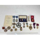 Masonic Interest- collection of seven silver Masonic jewels, together with Order of Buffaloes medals