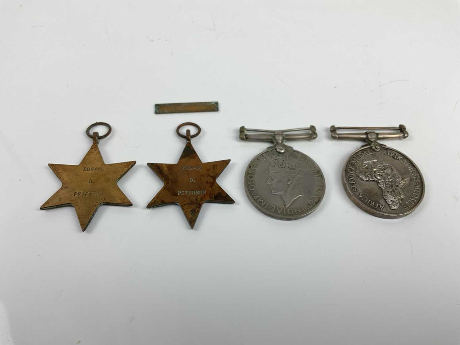 Second World War South African medal group comprising 1939 - 1945 Star, Africa Star with 8th Army c - Image 2 of 2