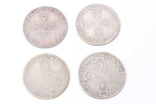 G.B. - Williams III mixed silver Shillings to include Chester 1696C G (N.B. Scarce), 1697C VF (N.B.