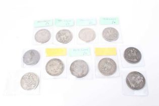 G.B. - Mixed silver Crowns to include George III 1818, 1819, 1820 x 3, George IV 1821 x 4 & 1822 x 2