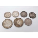 Russia - Mixed silver coins to include Roubles 1924 x 2 AEF and Half Roubles 1922 (N.B. Edge nicks)