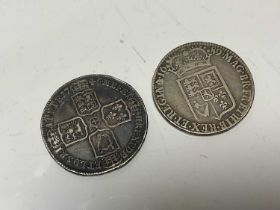 G.B. - Mixed silver Half Crowns to include William & Mary 1689 VG-AF and George II 'Lima' 1746 (N.B.