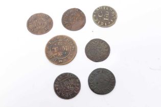 G.B. - Mixed 17th century tokens to include Essex Bocking Thomas Merill Half Penny 1667 AVF, Colches