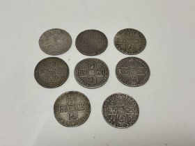 G.B. - Mixed silver Shillings to include Anne 1708E G, 1711 AVF, George I R/SSC 1723 EF, George II R