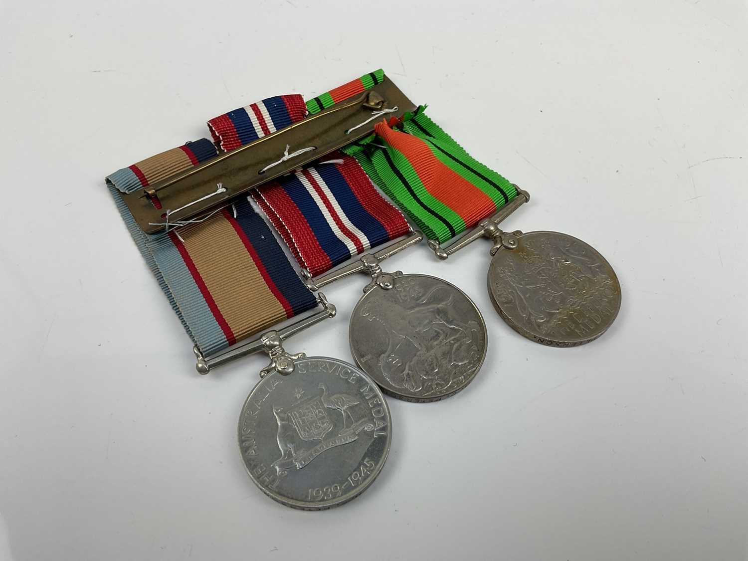 Second World War Australian medal trio comprising Defence and War medals together with Australia Ser - Image 2 of 2