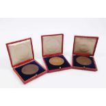 G.B. - Copper Medallions (Dia: 56mm) commemorating Diamond Jubilee of Queen Victoria 1897 x 2 and Co
