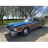 1977 Ford Country Squire Station Wagon, Registration TRJ460R. This splendid classic American estate