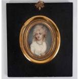 Ann Mee (1770/75-1851) watercolour miniature portrait on ivory, Hon. Louisa Verney (1769-1835), appa