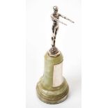 Good quality 1930s silver and green alabaster swimming trophy (London 1932)