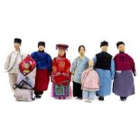 Rare collection of eight early 20th century Chinese dolls