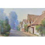 James Chambury (1927-1994) watercolour and pastel - Chelsworth, signed and inscribed, 42cm x 65cm, i
