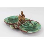 George Jones majolica nut dish