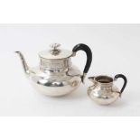 Continental silver teapot with Greek key border