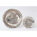 Two antique silver/white metal dishes, possibly Spanish Colonial.
