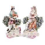 A pair of Derby figures of musicians, circa 1770