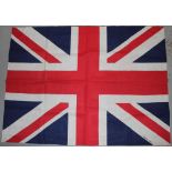 1950sb large linen Union Jack flag, stamped British Made 84 cm x 114 cm, similar large linen red whi