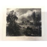 David Lucas after John Constable, mezzotint, A lock on the Stour, published 1831, image 14 x 17cm