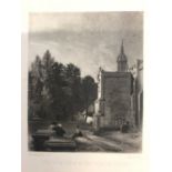 David Lucas after John Constable, mezzotint, Porch of the Church, East Bergholt, 1855, image 18 x 15