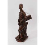 Edouard Drouot (1859-1945) bronze figure of a young man wearing a fez