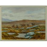 Brian Rawling (b.1931) watercolour - Ben Loyal, Sutherland, signed, 38cm x 50cm, in glazed gilt fram