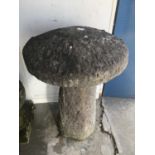 Pair of antique staddle stones, of large size, approximately 73cm high